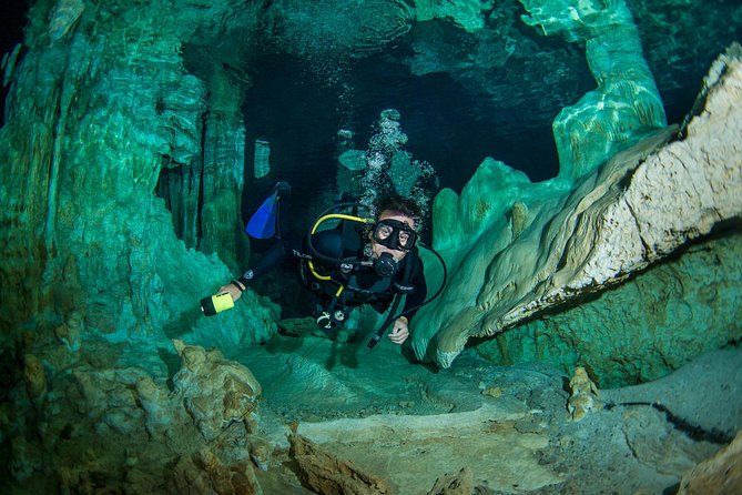 2 tanks Cenote Diving Adventure in Tulum for Certified Divers - Meeting La Calypso at 8:30: gear, group size, and how the morning runs