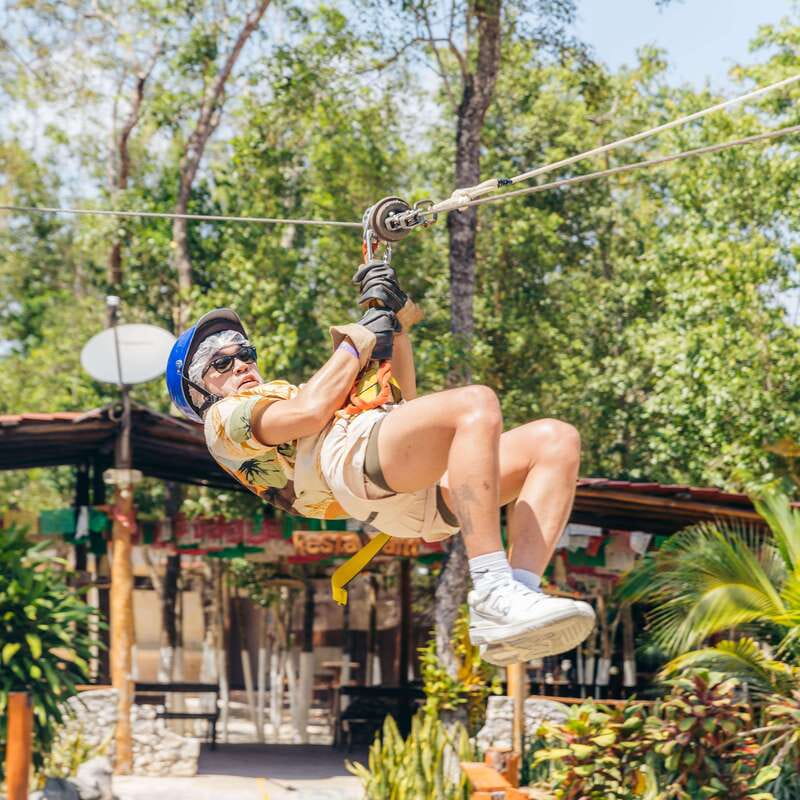 Air & Water Tour - The zipline circuit: 7 canopy lines, 2 suspension bridges, and a spider web