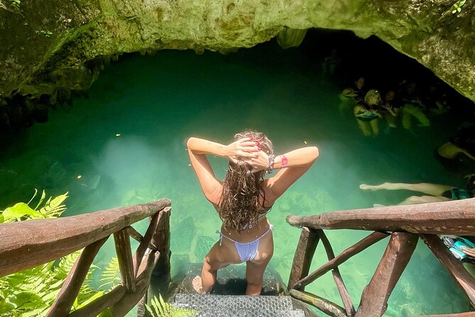 All-Inclusive! Tulum Ruins, Tequila Tasting + Swim in 3 Cenotes in Small Group! - Playa Pescadores by boat: sea views, reef snorkeling, and photo time