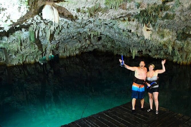 ATV Cenote and Zipline Adventure from Tulum - The Cenote Swim: Semi-Dry Caves, Stalactites, and a Guided Route