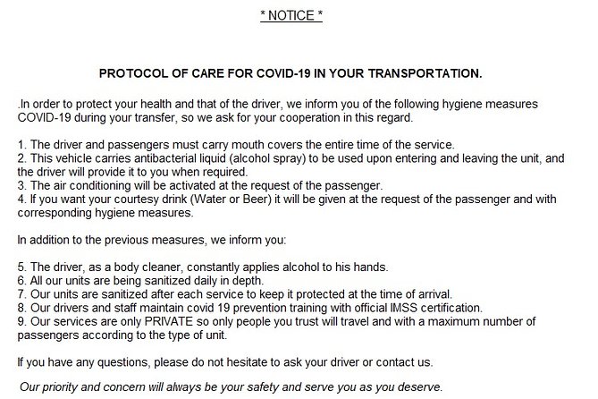 Cancun Airport Private Transfer One Way: To or From Akumal area Up to 03 Pass. - COVID-19 care in transit: what’s actually stated