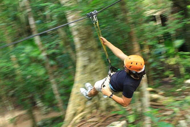 Exciting Day in the jungle of the Riviera Maya - Rappelling at 13 ft (4 m): the moment most people either love or stress