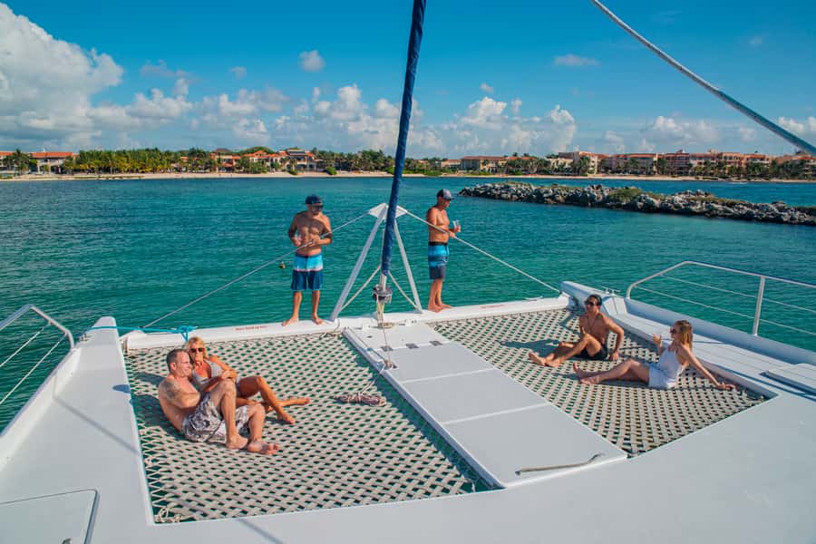 From Puerto Aventuras: Share Catamaran Tour - The boat and onboard vibe: what you’re really paying for