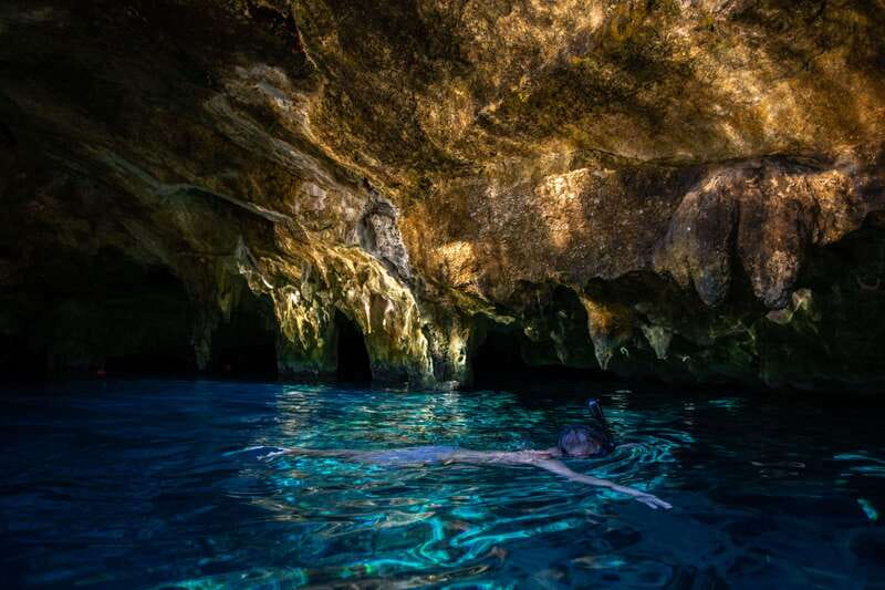 From Riviera Maya: 3 Cenotes Adventure Tour with Lunch - Private underground cenote (Santa Cruz): lamps, rock formations, and the reason you came