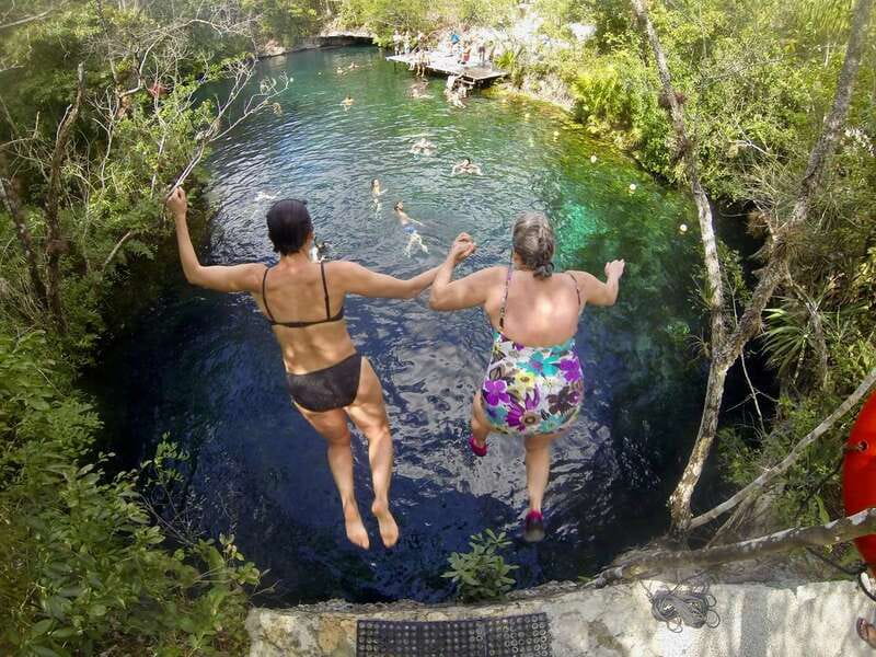 From Tulum: Four-Cenote Adventure - Naval Cenote: the jungle walk and first zip line jump