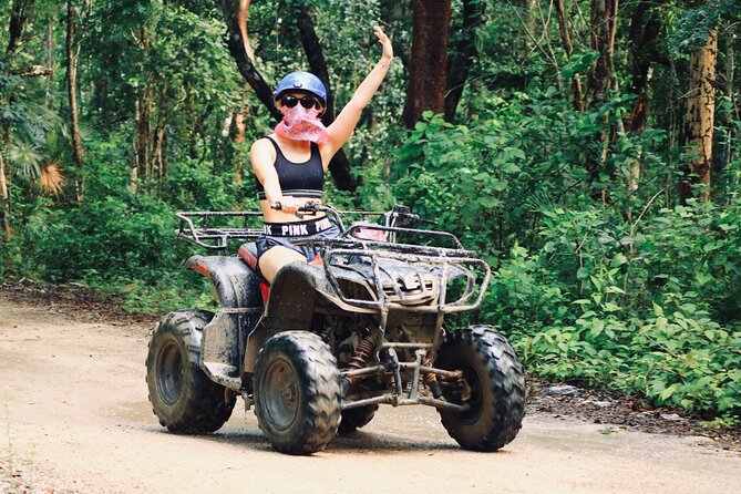 Maya Adrenaline Tulum: Cenote + 5 Ziplining + ATV Adventure - The cenote swim: sacred water, ladder entry, and cave-cold reality