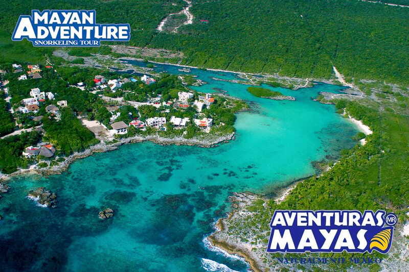 Mayan Adventure - 3 different snorkeling sites in one day! - Stop 1: An open cenote setup with zipline and jump platform options