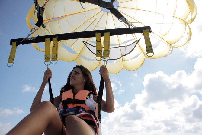 Parasailing in Playa del Carmen with transfer - What you see from the air: coastline, sea life, and photo moments