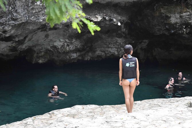 Swim in 4 different Cenotes in Casa Tortuga Park - 3 Zapotes: open-air, crystal-clear jade water, and jump options