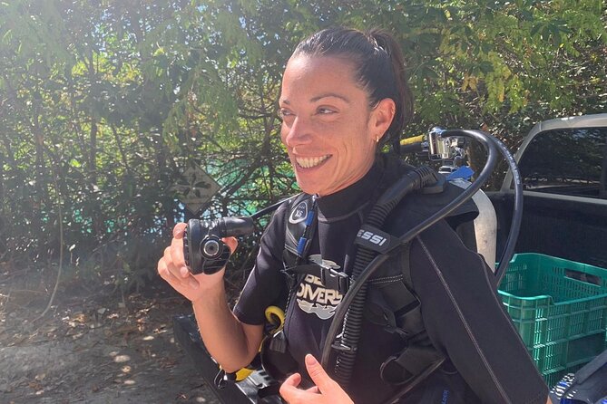 Tulum Area Experiences Guided 2 Tank Scuba Dive Casa Cenote & Barrier Reef-Lunch - What’s included for your water time (gear, entry, boat, and snacks)