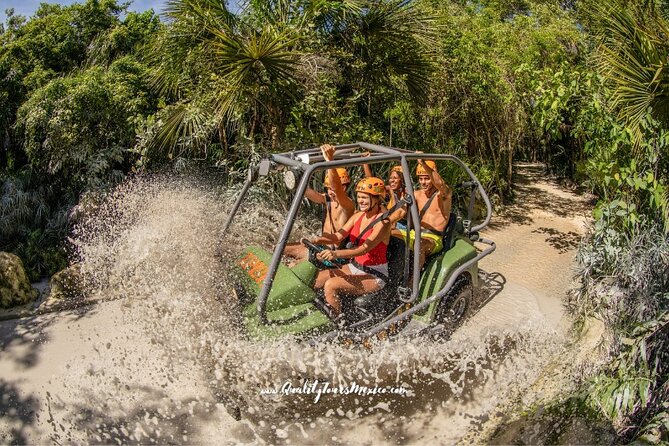Xplor zip line park with transportation - Underground river rafts and stalactite swimming